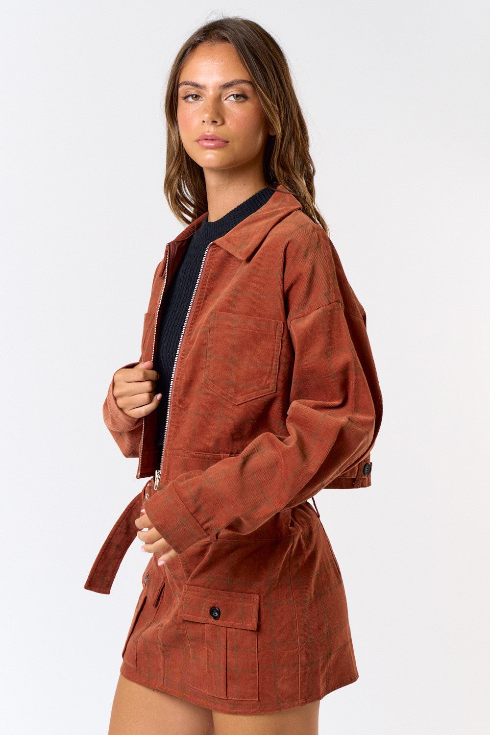 Plaid Corduroy Jacket