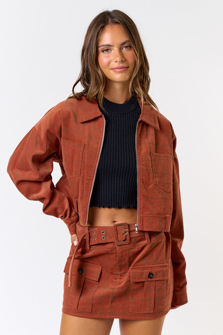 Plaid Corduroy Jacket