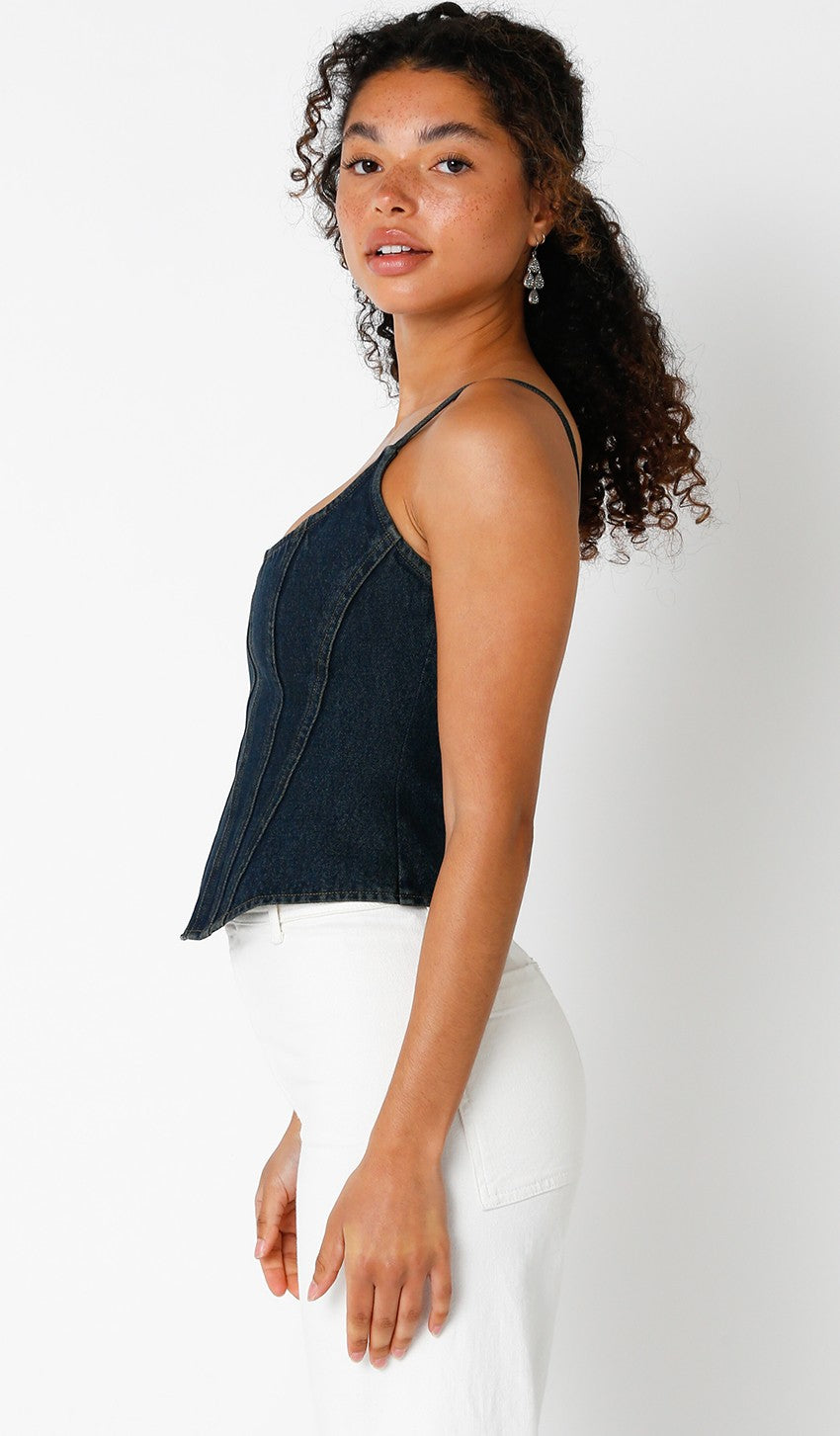 Denim Corset Top