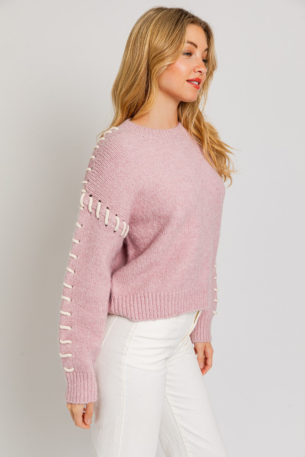 Pink Stitch Sweater